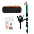Ultra Short Pocket Portable Fishing Rod Compact Short Rod for Travel Angling - Green