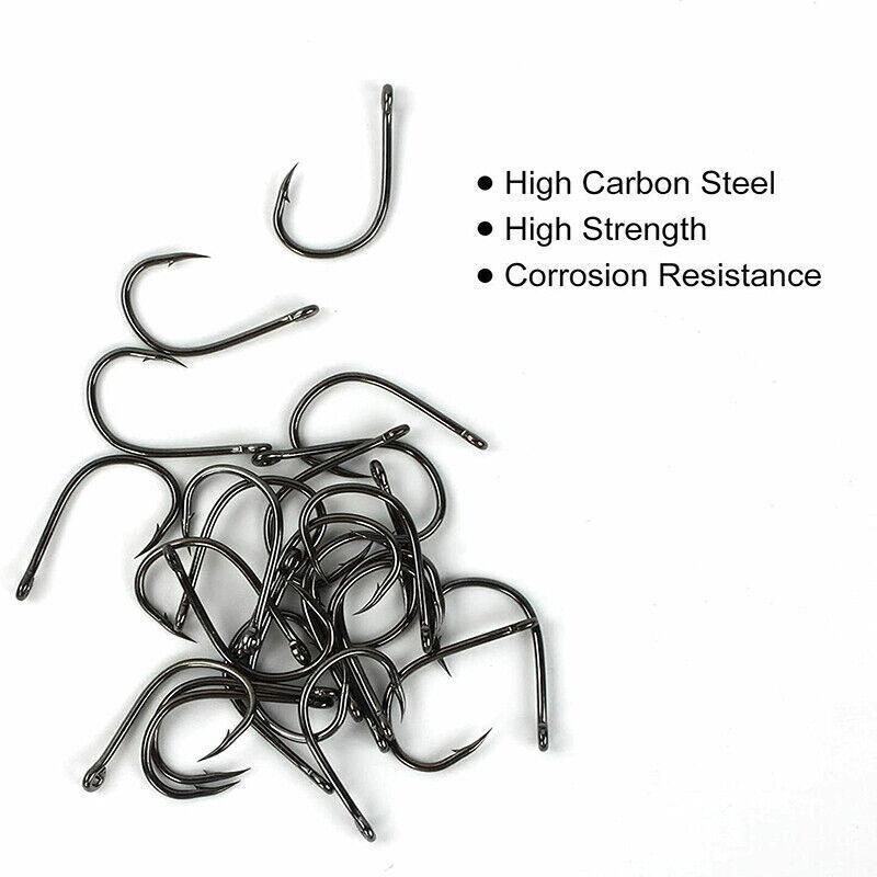 Fishing Hooks Octopus Style 100pcs Chemically Sharpened Assorted Sizes 3-12 - Gold