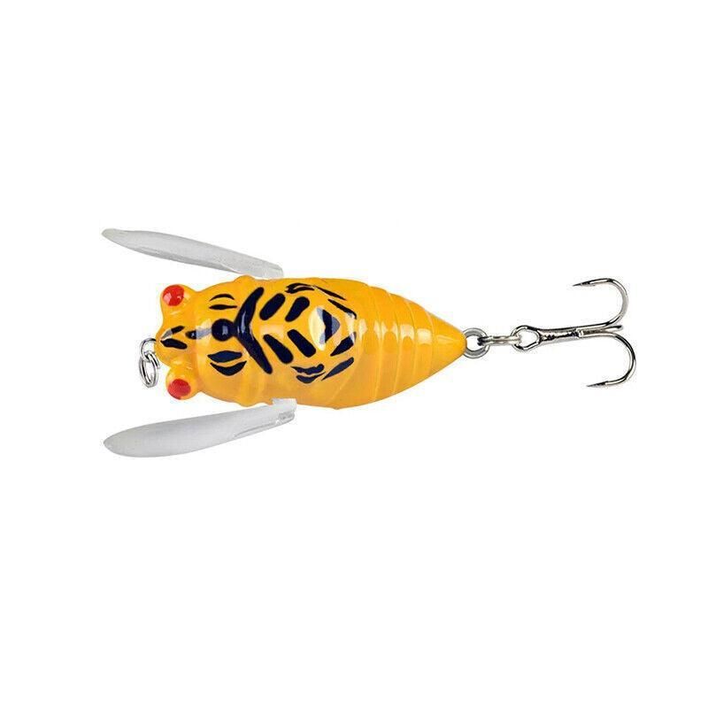 4X Winged Cicada 40mm Fishing Lure Topwater Popper Freshwater Bream Bass Bream