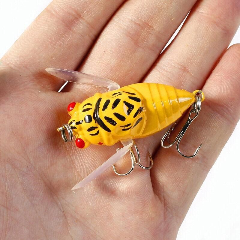 4X Winged Cicada 40mm Fishing Lure Topwater Popper Freshwater Bream Bass Bream