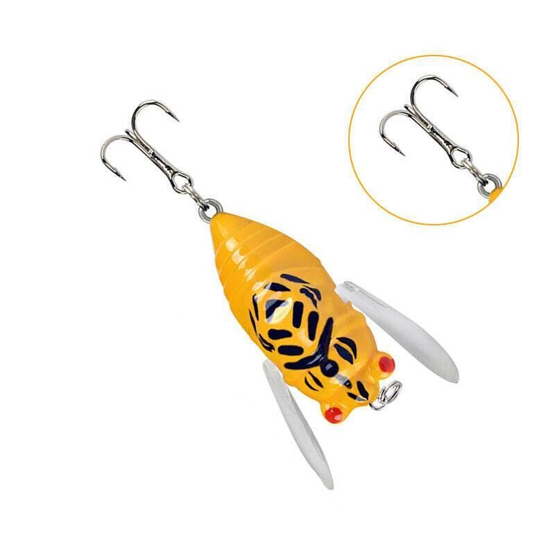 4X Winged Cicada 40mm Fishing Lure Topwater Popper Freshwater Bream Bass Bream