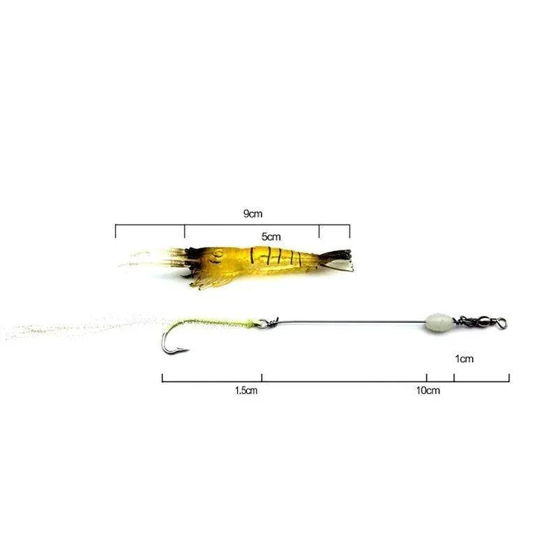 6pcs Soft Plastic Shrimp Fishing Lures with Hooks for Bream Flathead Cod Bass