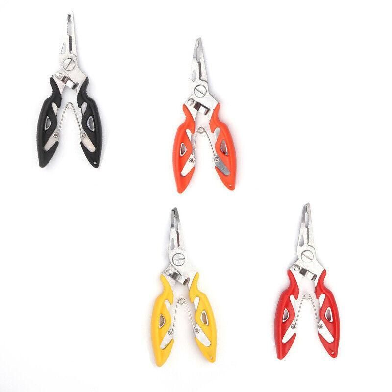 Multi Function Fishing Pliers Line Cutter Split Ring Tool with Grip Scissors Design - Blue