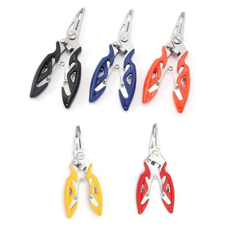 Multi Function Fishing Pliers Line Cutter Split Ring Tool with Grip Scissors Design - Blue