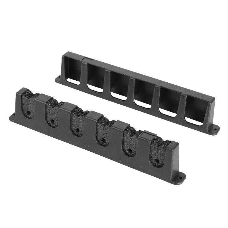 Wall Mount Fishing Rod Holder Rack 6 Slot Pole Storage Stand with Screws