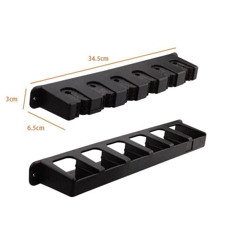 Wall Mount Fishing Rod Holder Rack 6 Slot Pole Storage Stand with Screws