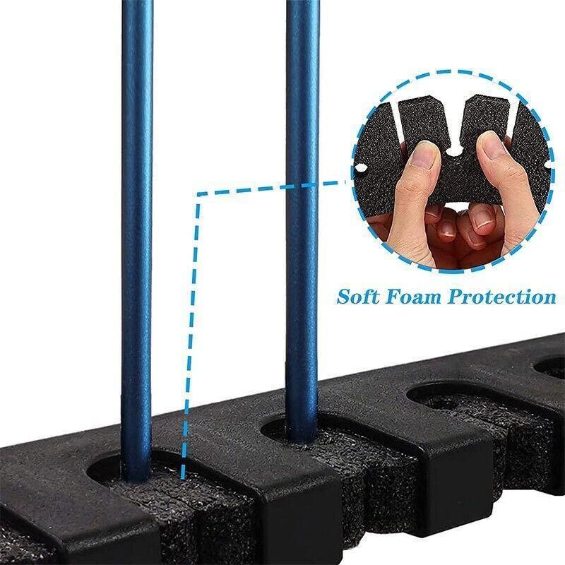 Wall Mount Fishing Rod Holder Rack 6 Slot Pole Storage Stand with Screws