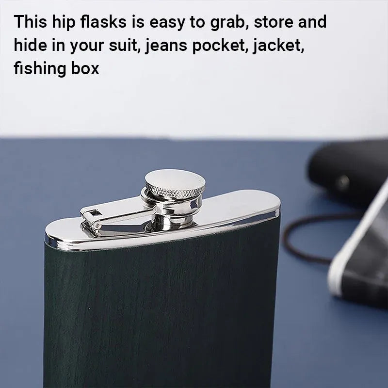 Stainless Steel Hip Flask Portable Wine Pot Flat Pocket Bottle Outdoor Travel