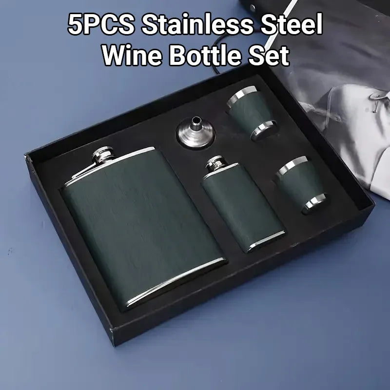 Stainless Steel Hip Flask Portable Wine Pot Flat Pocket Bottle Outdoor Travel