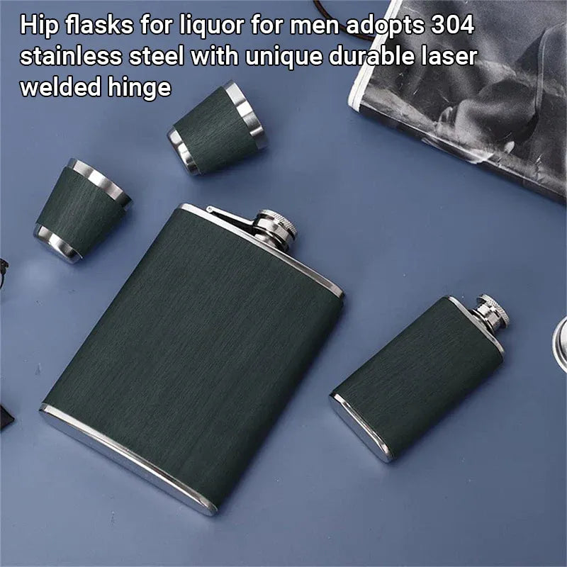 Stainless Steel Hip Flask Portable Wine Pot Flat Pocket Bottle Outdoor Travel