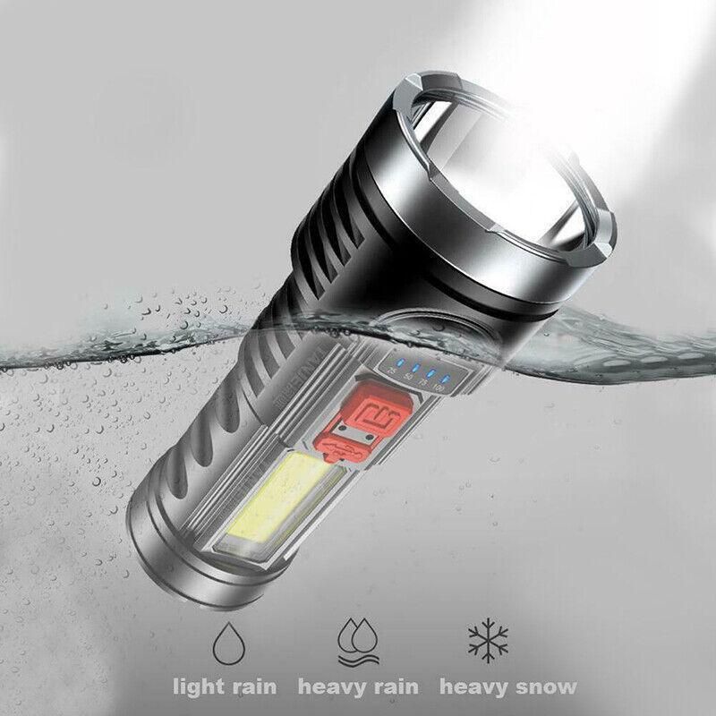 Super Bright Torch 6 Led Flashlight Usb Rechargeable Tactical Light Stock Au