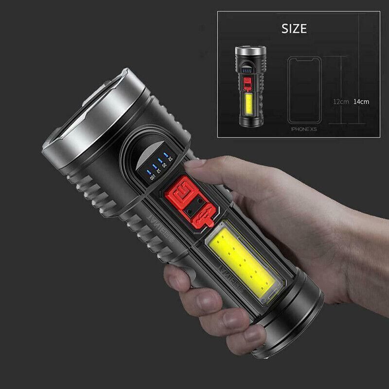 Super Bright Torch 6 Led Flashlight Usb Rechargeable Tactical Light Stock Au