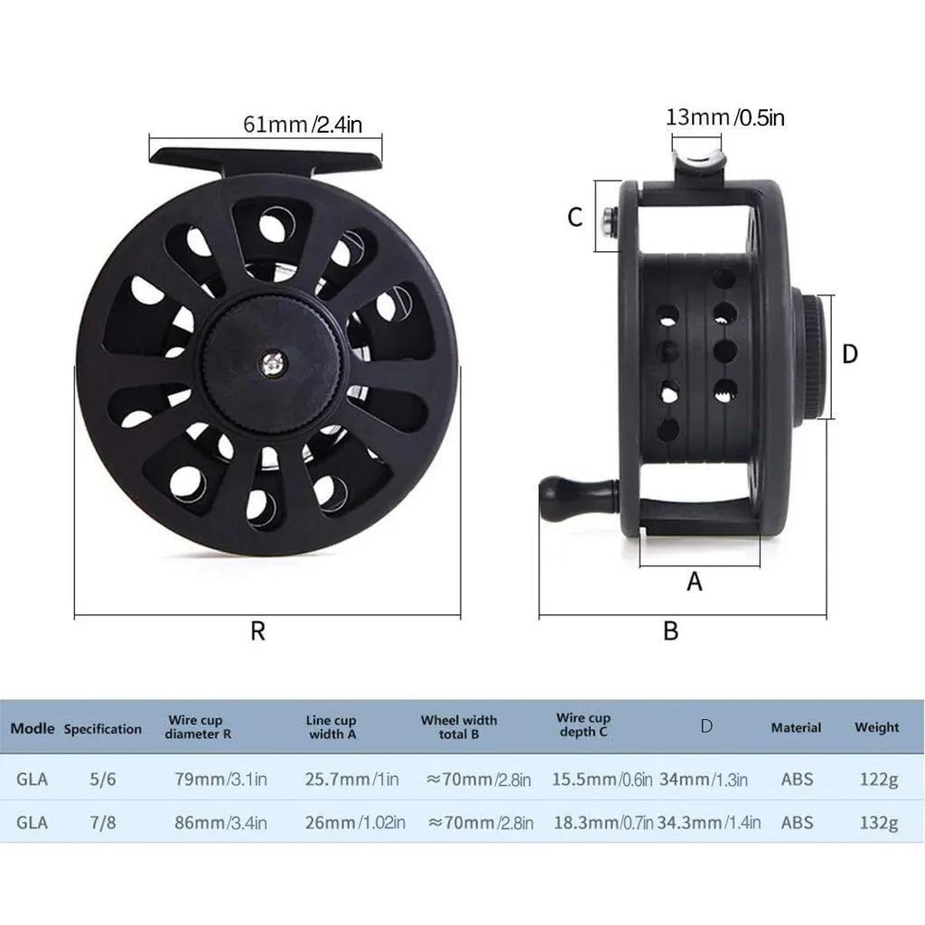 Plastic Front Wheel Fishing Gear Fly Fishing Tool Lightweight Fishing Accessory - 7.9X2.57cm