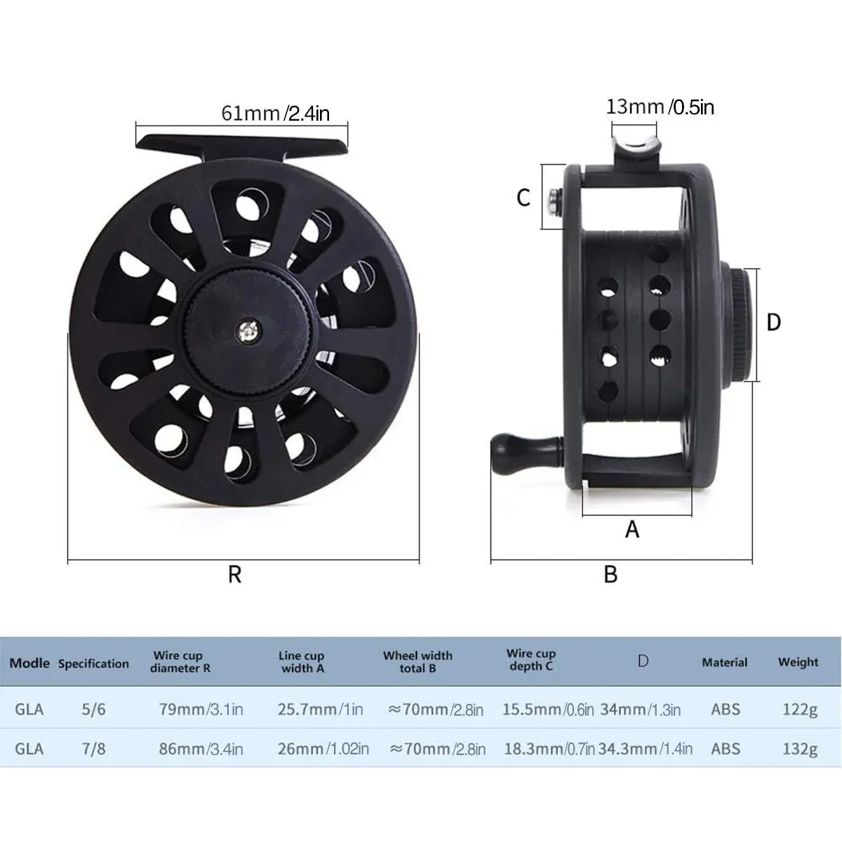 Plastic Front Wheel Fishing Gear Fly Fishing Tool Lightweight Fishing Accessory - 8.6X2.6cm
