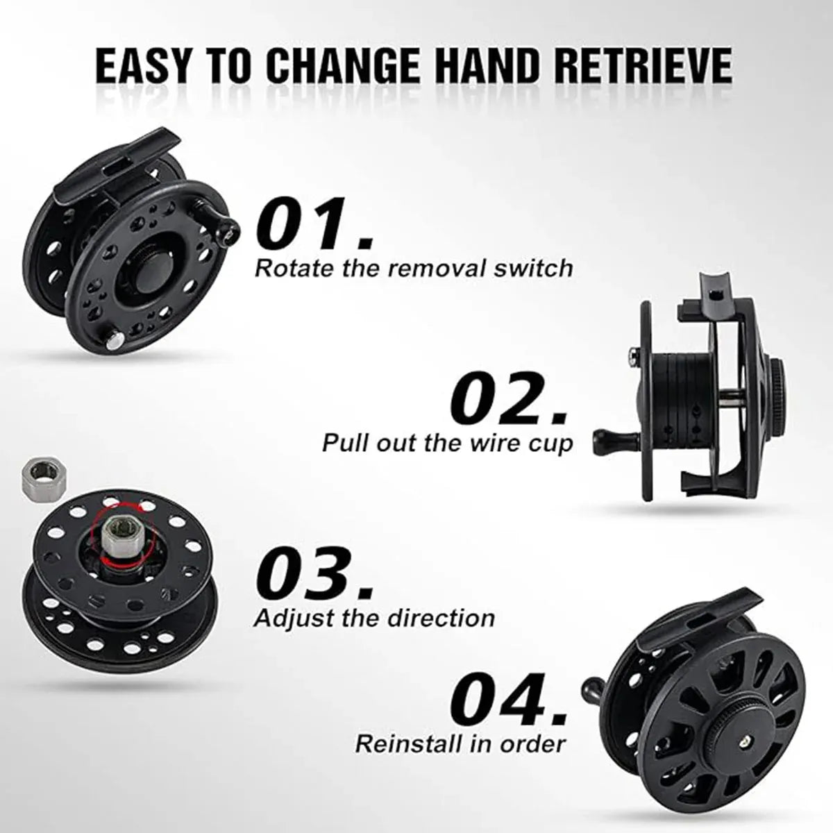Plastic Front Wheel Fishing Gear Fly Fishing Tool Lightweight Fishing Accessory - 8.6X2.6cm