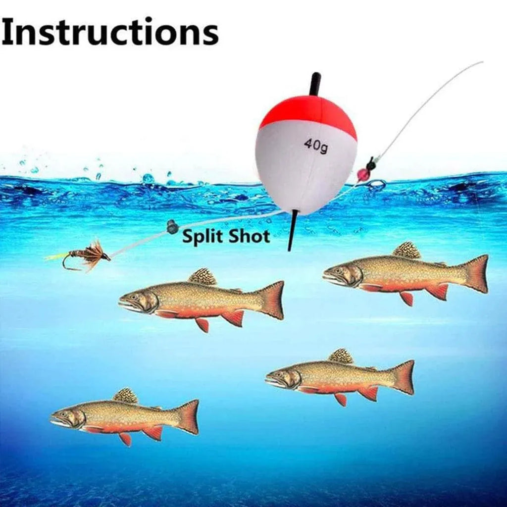 14pcs Red and White Fishing Float Bobber Set Buoy Tackle Accessories Freshwater