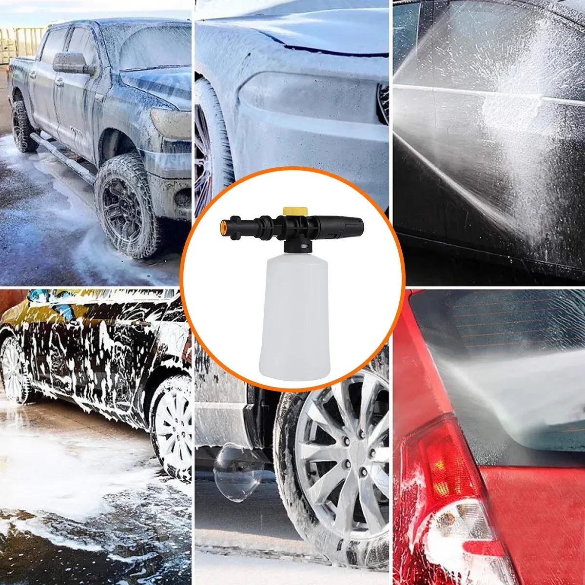High Pressure Snow Foam Cannon Adjustable Spray Bottle for Car Wash Cleaning