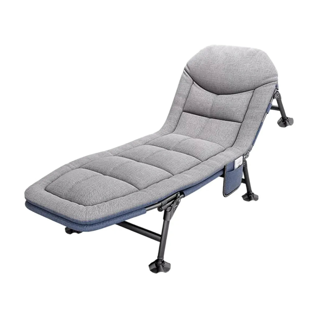 Folding Bed Single Model Dark Grey For Office Nap Camping Travel Midday Rest Use