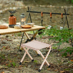 Outdoor Foldable Bench Stool Portable Camping Chair for Hiking Picnic Travel - Black
