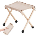 Outdoor Foldable Bench Stool Portable Camping Chair for Hiking Picnic Travel - Black