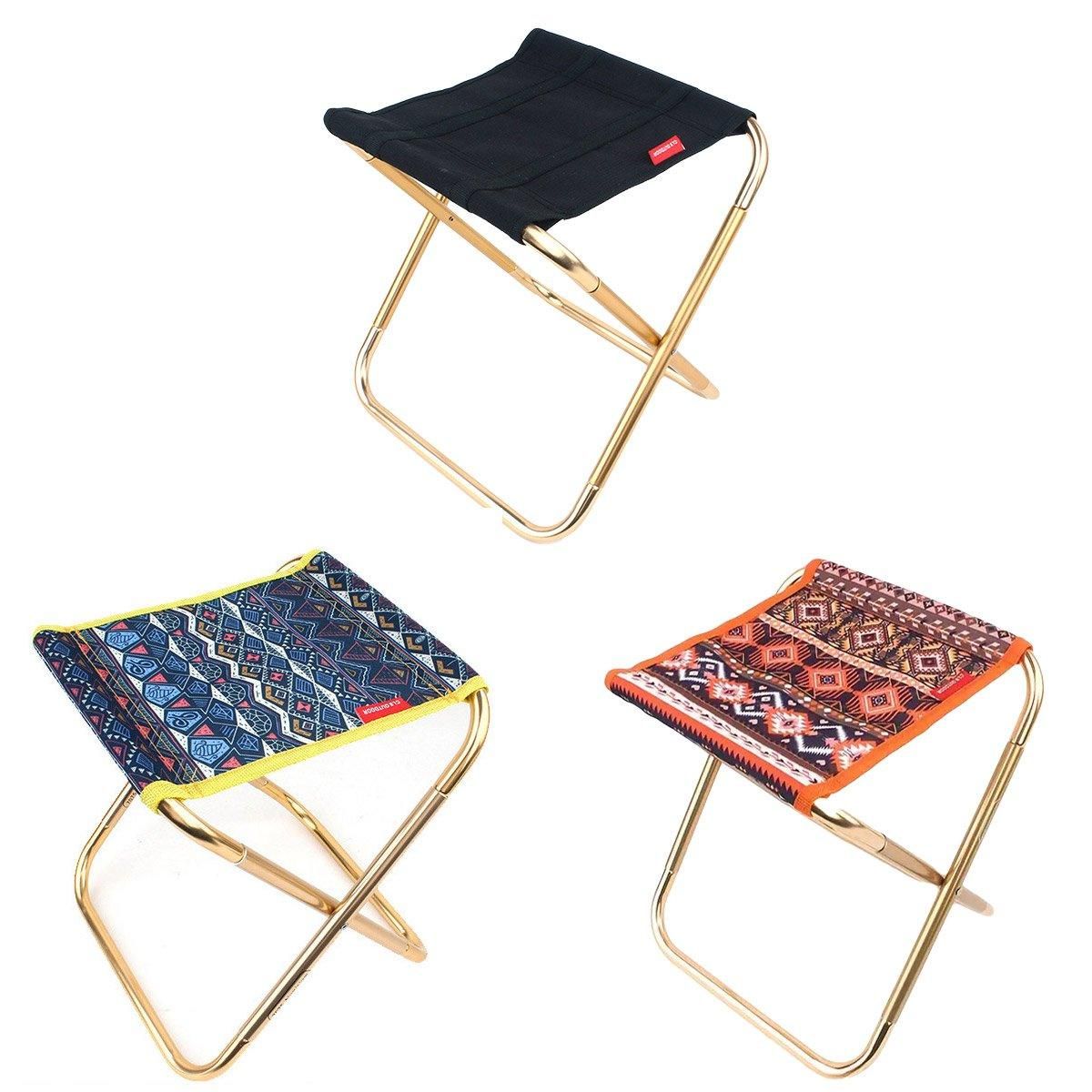 Folding Camping Chair Portable Fishing Stool Lightweight Outdoor Travel Seat - Black