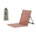 Folding Portable Camping Chair Lightweight Stool with Backrest Outdoor Bench - Brown