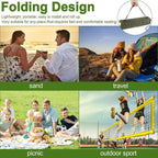 Folding Portable Camping Chair Lightweight Stool with Backrest Outdoor Bench - Brown