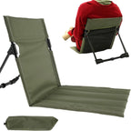 Folding Portable Camping Chair Lightweight Stool with Backrest Outdoor Bench - Brown