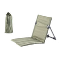 Folding Portable Camping Chair Lightweight Stool with Backrest Outdoor Bench - Green