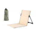 Folding Portable Camping Chair Lightweight Stool with Backrest Outdoor Bench - Khaki