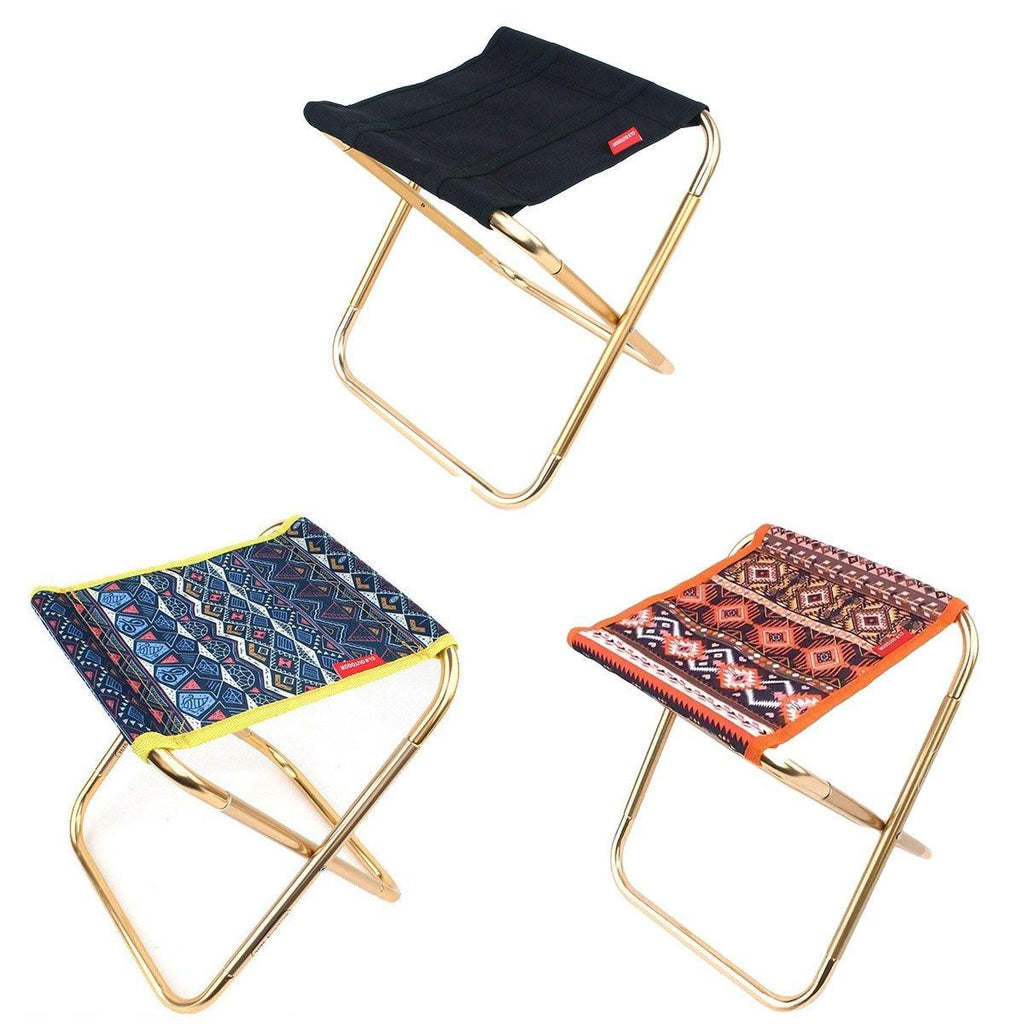 Folding Camping Chair Portable Fishing Stool Lightweight Outdoor Travel Seat - Blue