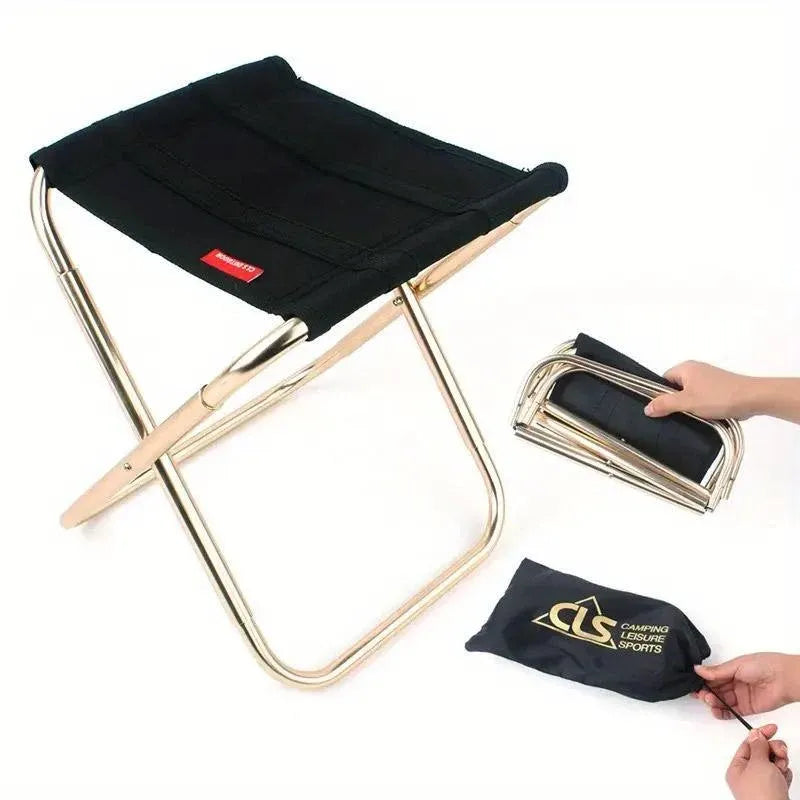Folding Camping Chair Portable Fishing Stool Lightweight Outdoor Travel Seat - Red