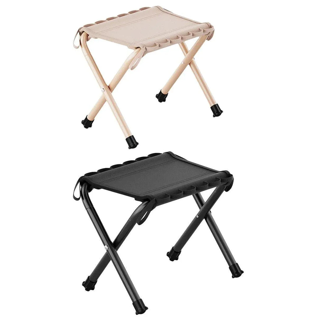 Outdoor Foldable Bench Stool Portable Camping Chair for Hiking Picnic Travel - Khaki