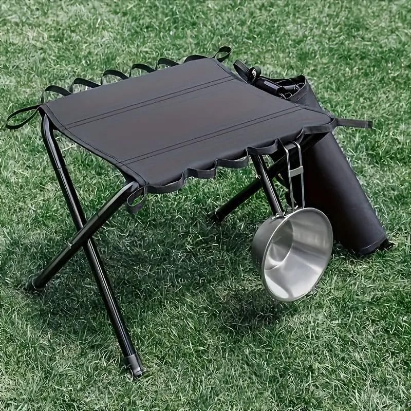 Outdoor Foldable Bench Stool Portable Camping Chair for Hiking Picnic Travel - Khaki