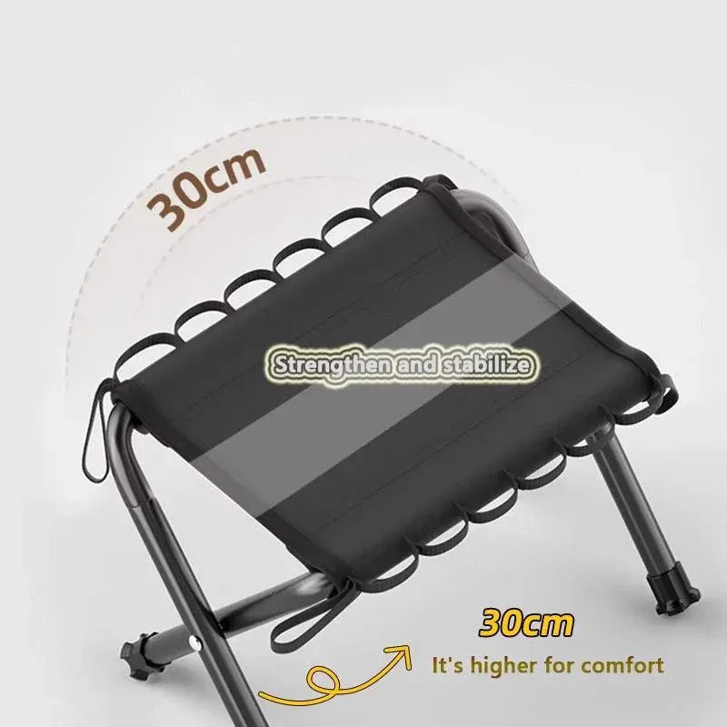 Outdoor Foldable Bench Stool Portable Camping Chair for Hiking Picnic Travel - Khaki