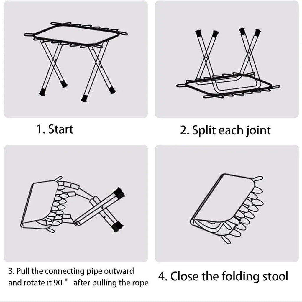 Outdoor Foldable Bench Stool Portable Camping Chair for Hiking Picnic Travel - Khaki