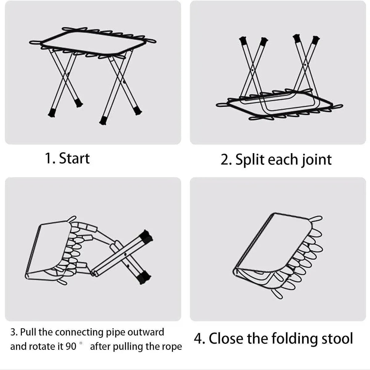 Outdoor Foldable Bench Stool Portable Camping Chair for Hiking Picnic Travel - Khaki