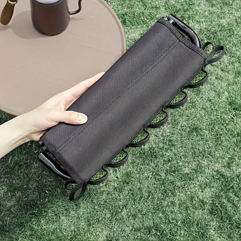 Outdoor Foldable Bench Stool Portable Camping Chair for Hiking Picnic Travel - Khaki