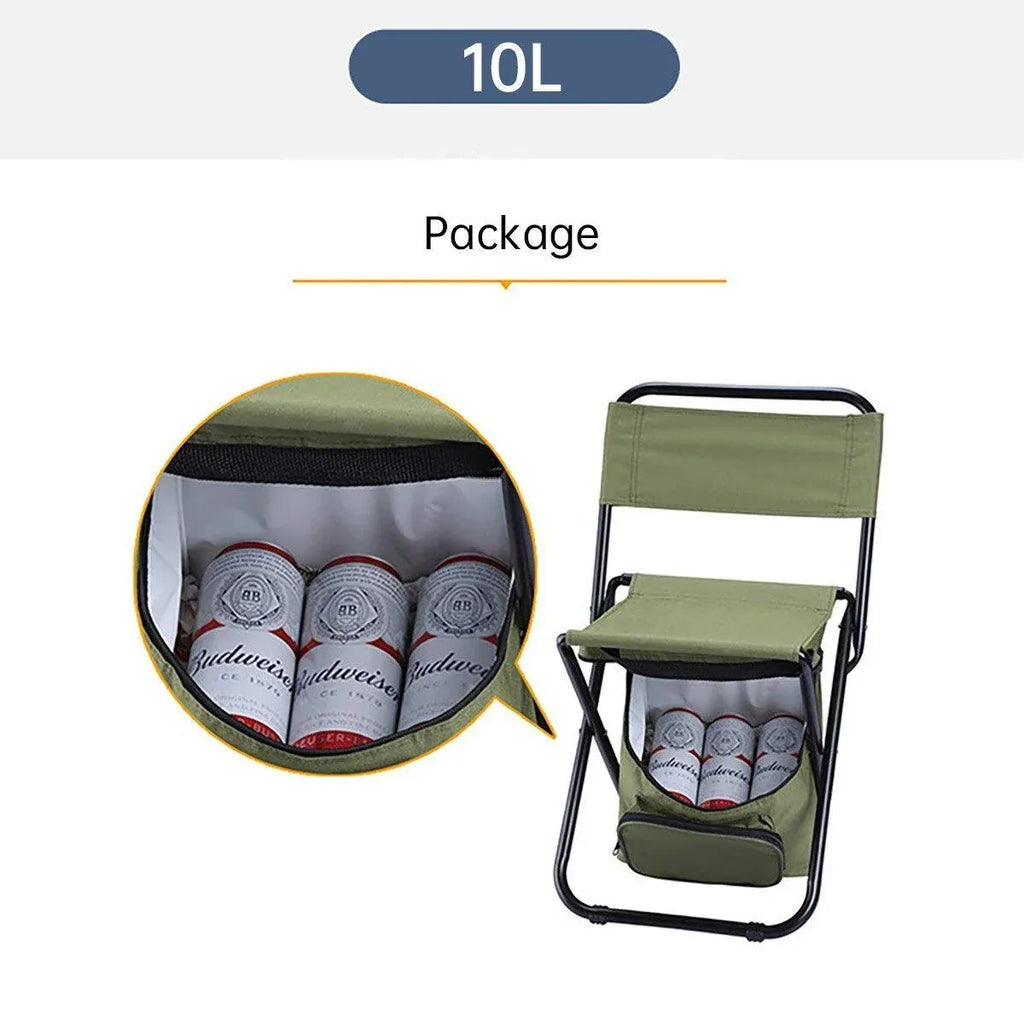 Folding Camping Chair with Storage Bag Lightweight Portable Outdoor Fishing Stool - Camouflage