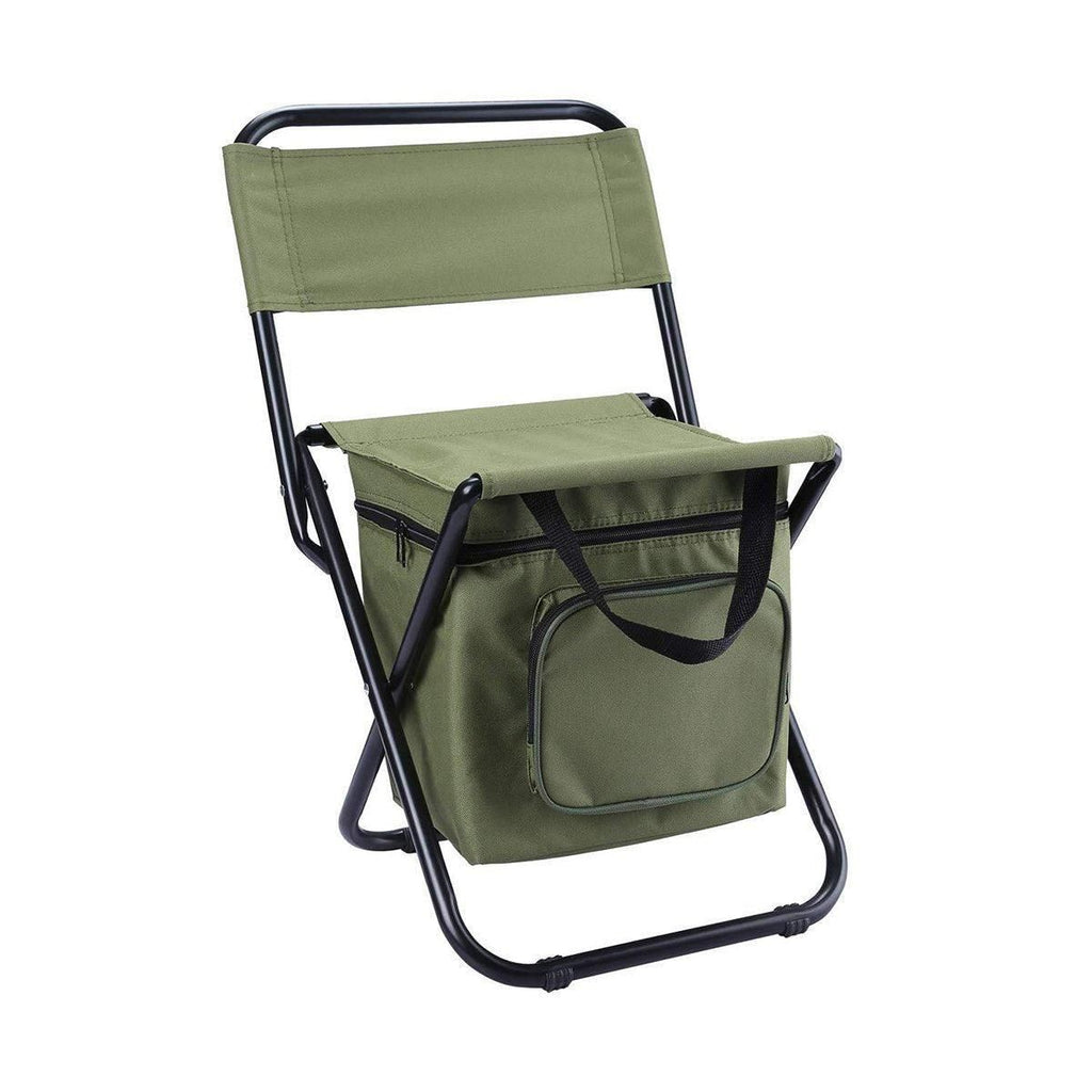 Folding Camping Chair with Storage Bag Lightweight Portable Outdoor Fishing Stool - Green