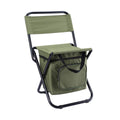 Folding Camping Chair with Storage Bag Lightweight Portable Outdoor Fishing Stool - Green