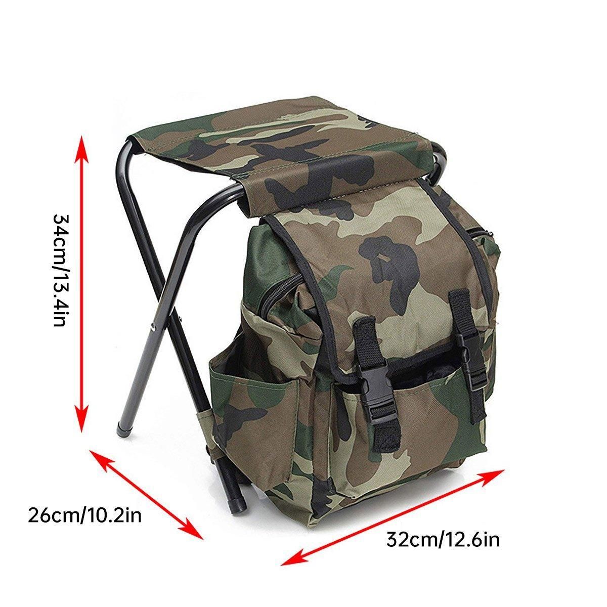 Outdoor Folding Chair Multi Functional Portable Camping Fishing Bag Stool Seat