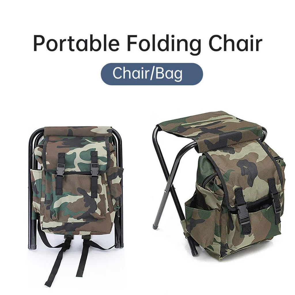 Outdoor Folding Chair Multi Functional Portable Camping Fishing Bag Stool Seat