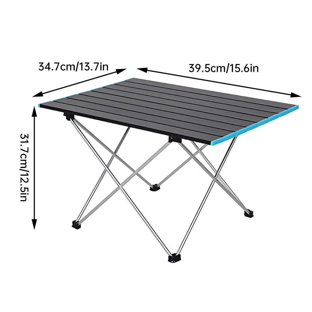 Portable Black Folding Table for Camping Trip BBQ Outdoor Picnic Stall Table