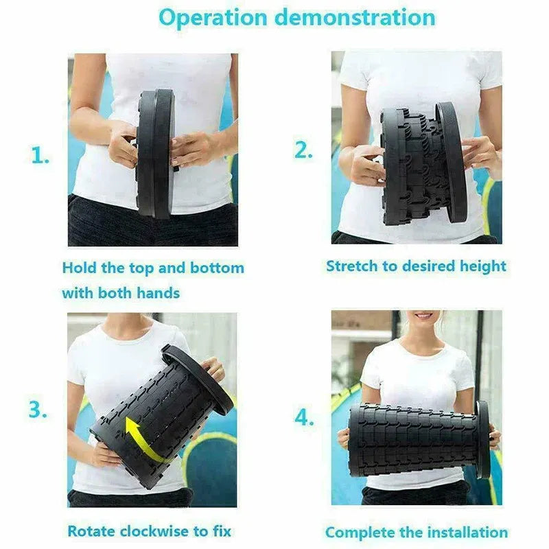 Folding Stool Seat Portable Retractable Telescopic Camping Fishing Travel Chair