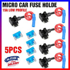 5PCS Add A Circuit Fuse Tap Car Micro Blade Fuse Box Holder 12V Low Profile