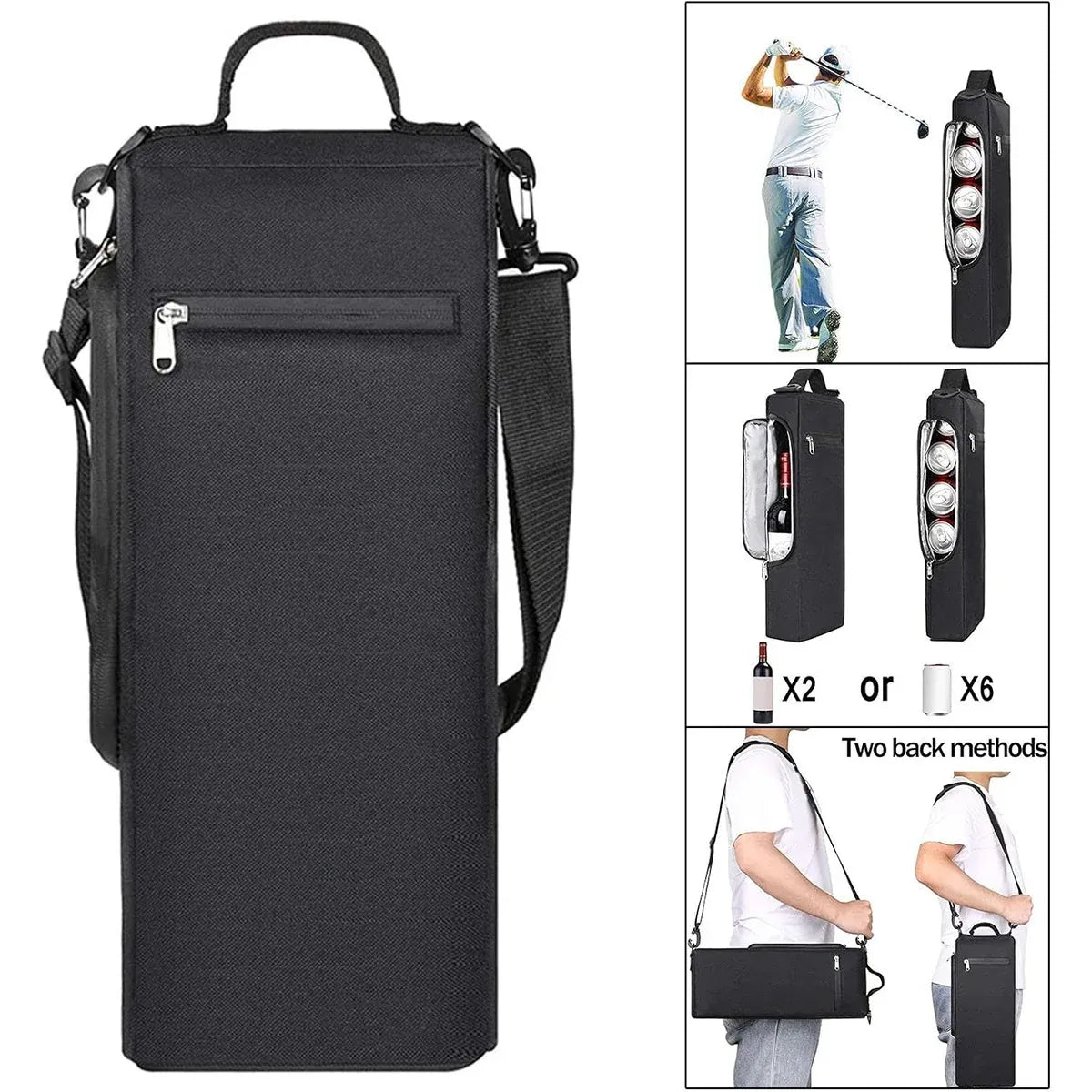 Portable Insulated Golf Cooler Bag Cold Storage Beverage Ice Bag for Cans Drinks