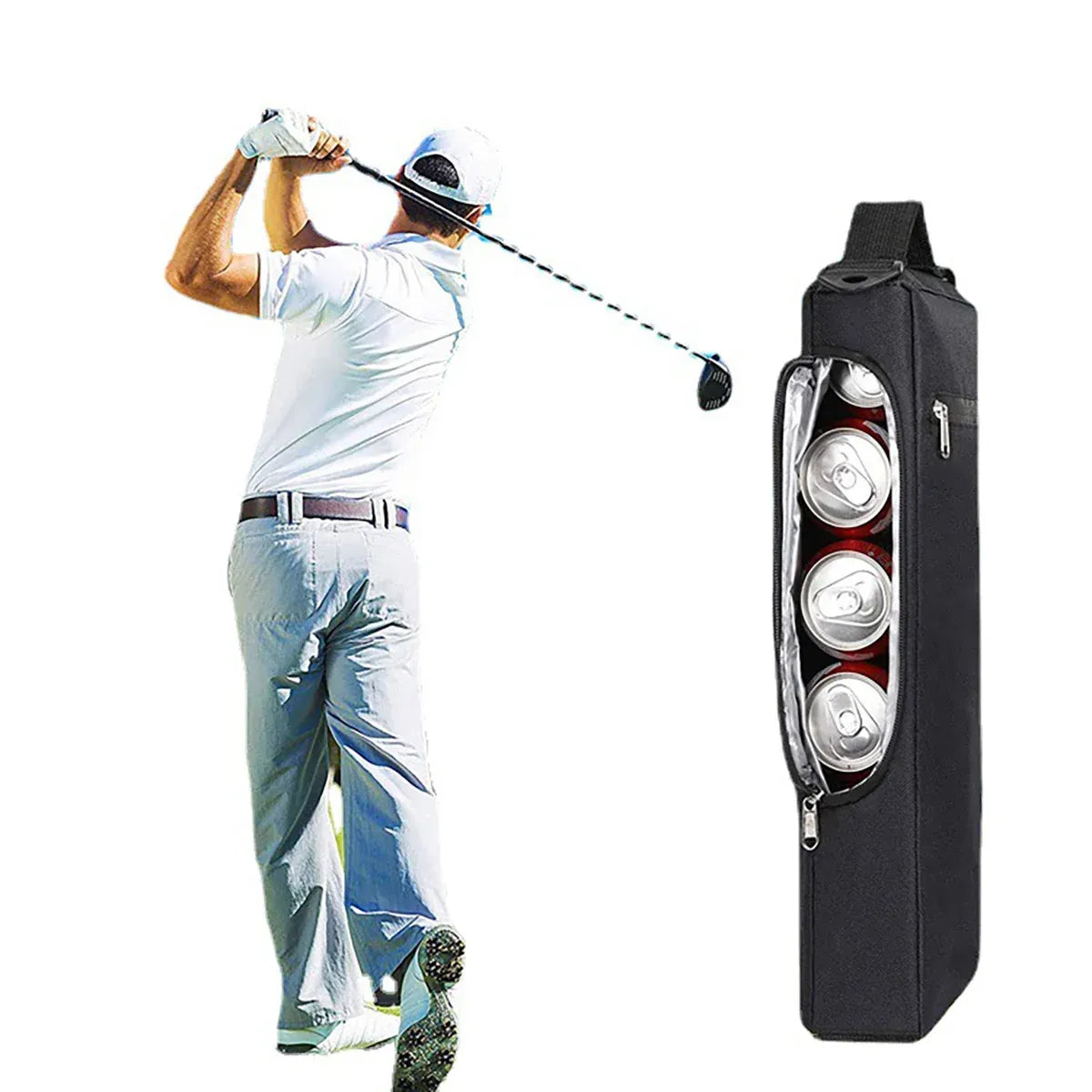 Portable Insulated Golf Cooler Bag Cold Storage Beverage Ice Bag for Cans Drinks