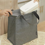 M Size Lunch Bag Thermal Insulated Box Bento Pouch Food Tote Work School Picnic - Grey