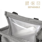 M Size Lunch Bag Thermal Insulated Box Bento Pouch Food Tote Work School Picnic - Grey